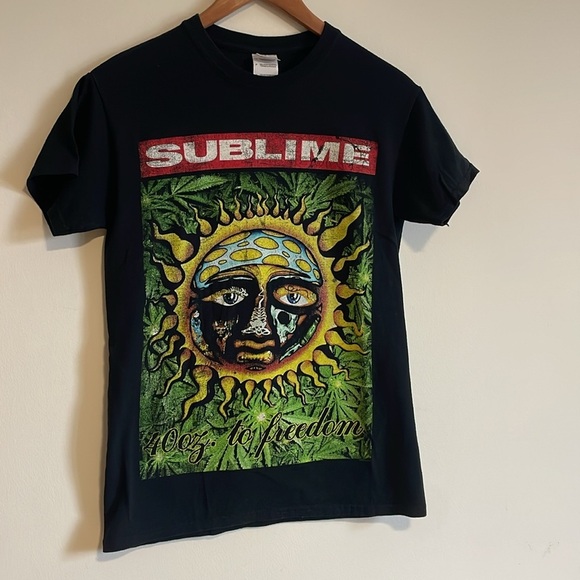 Sublime Band T-Shirt Small Black 40 Oz to Freedom Sun Graphic Punk Alt Reggae - Picture 2 of 12
